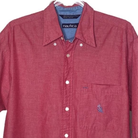 Nautica Other - Vintage Nautica Mens Button-down Short Sleeve Casual Shirt Size M